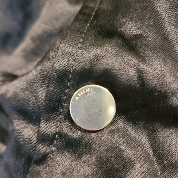 Amiri Black & Gray Satin Bomber Jacket - Picture 6 of 14